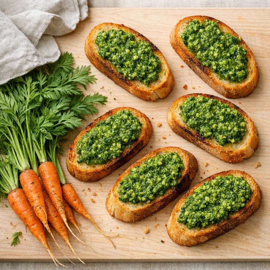 crostini col pesto di ciuffi